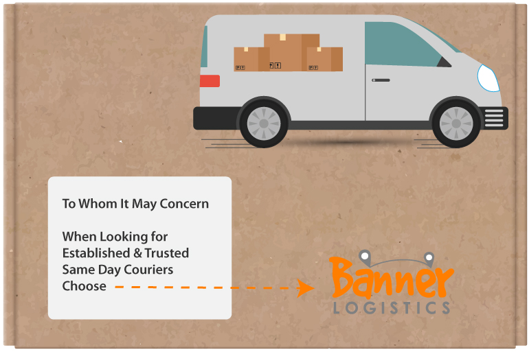 parcel box and courier van illustration